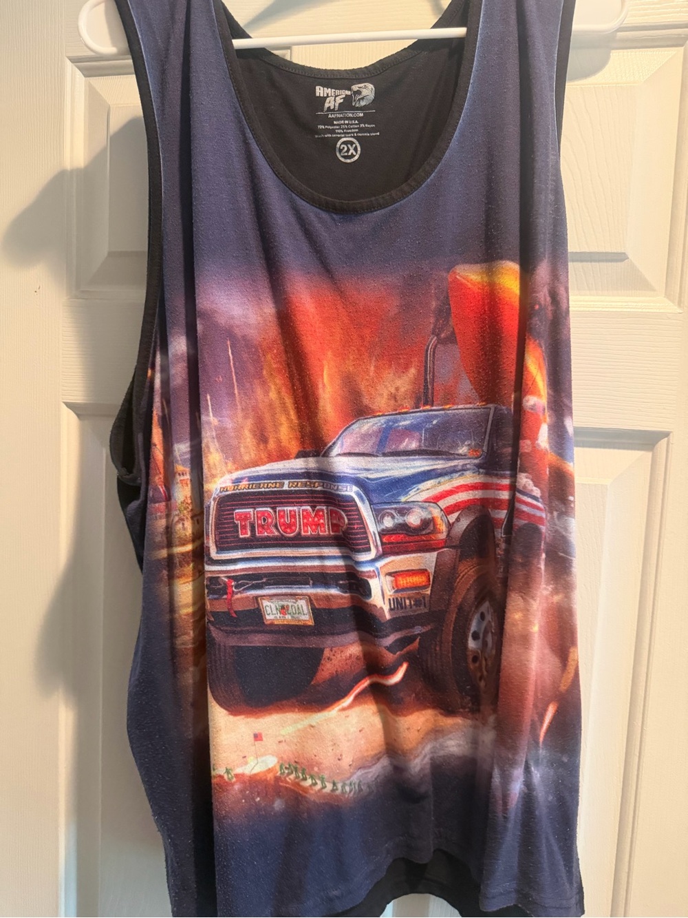 Graphic Patriotic Truck Tank Top - Navy/Red